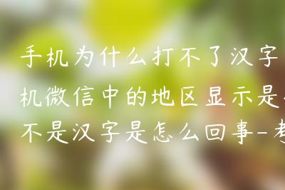 手机为什么打不了汉字 手机微信中的地区显示是拼音不是汉字是怎么回事